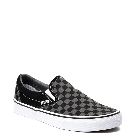 Vans Shoes - Grey and black checkered slip on vans